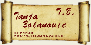 Tanja Bolanović vizit kartica